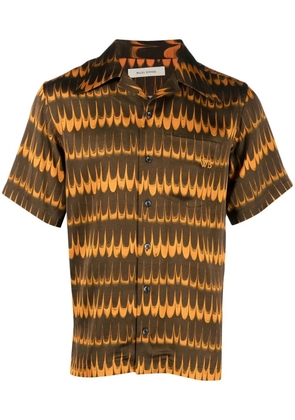 Wales Bonner geometric-print short-sleeve shirt - Orange