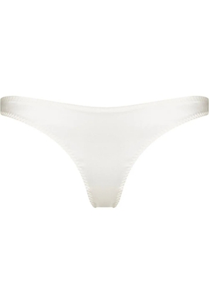 Fleur Du Mal Luxe satin thong brief - White
