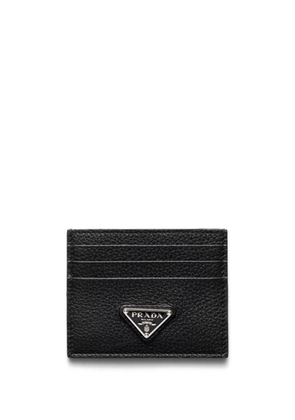 Prada enamel triangle-logo cardholder - Black