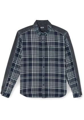 Diesel x Timberland checked shirt - Blue