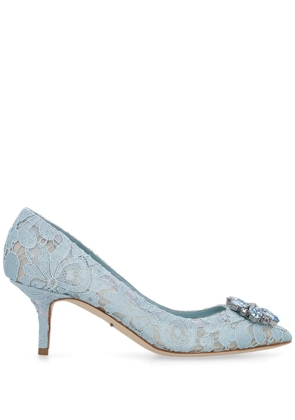 Dolce & Gabbana Rainbow Lace 60mm brooch-detail pumps - Blue