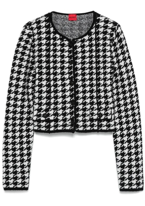 HUGO houndstooth-pattern cardigan - Black