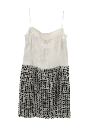CHANEL Pre-Owned 1986-1988 colourblock tweed mini dress - White