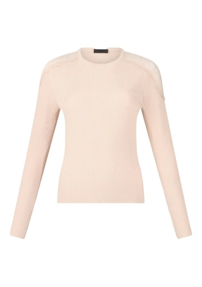 LIU JO lace-detailed rib knit sweater - Pink