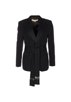 Valentino Garavani V-neck fringed jacket - Black