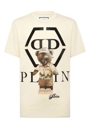 Philipp Plein crystal-embellished teddy-bear T-shirt - Neutrals