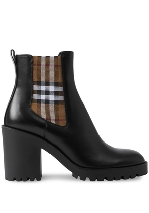 Burberry checkered panel Chelsea boots - Black