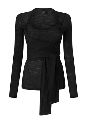 PINKO wrap-effect T-shirt - Black