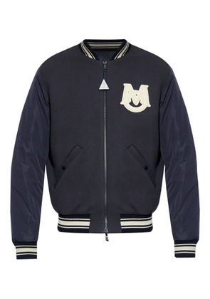 Moncler striped rib-knit bomber jacket - Blue