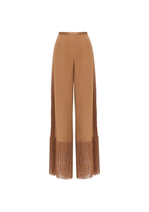 Taller Marmo Nevada fringed-hem trousers - Brown