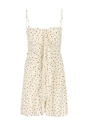 ISABEL MARANT Gemma dotted gathered mini dress - Neutrals