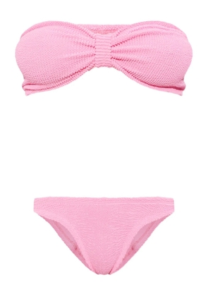 Hunza G Jean crinkle knot bikinis - Pink