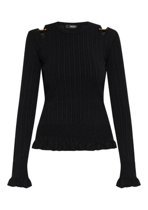 Versace cut-outs ruffled sweater - Black