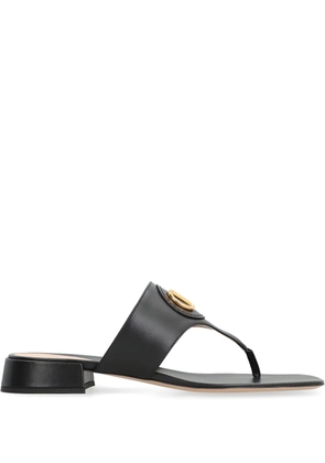 Valentino Garavani VLogo leather slides - Black