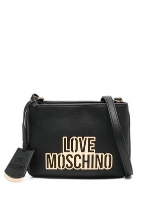 Love Moschino logo lettering crossbody bag - Black