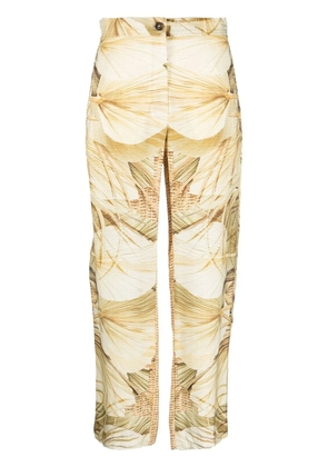 Fay nature-print straight trousers - Neutrals