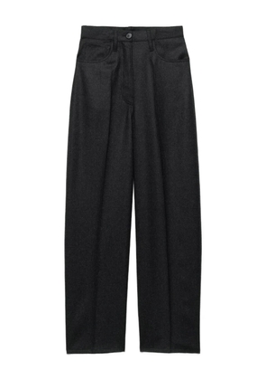 Prada triangle-logo flannel trousers - Grey