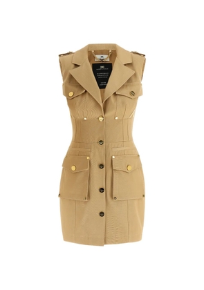 Elisabetta Franchi single-breasted button mini dress - Neutrals