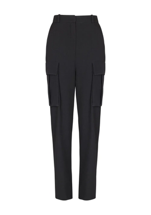 Balmain cargo-pockets wool straight trousers - Black