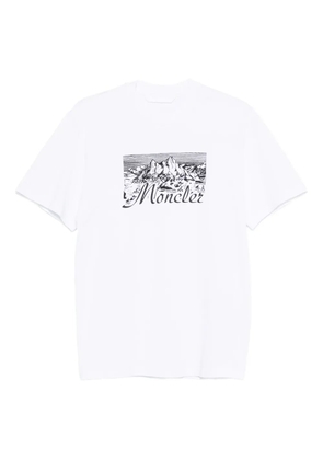 Moncler mountain-print T-shirt - White