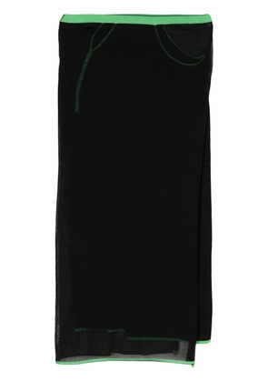 Paris Georgia contrast-trim knitted midi skirt - Black