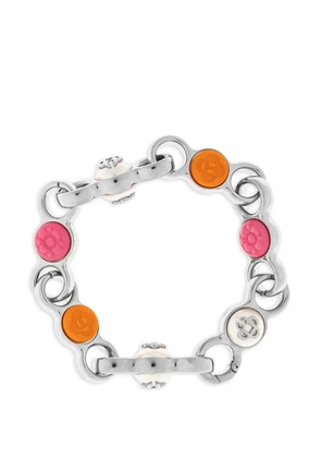 Casablanca flower-accented chain bracelet - Silver