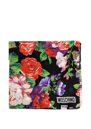 Moschino floral-print silk scarf - Black