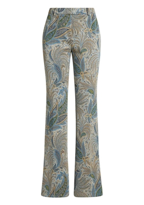 ETRO paisley-jacquard trousers - Blue