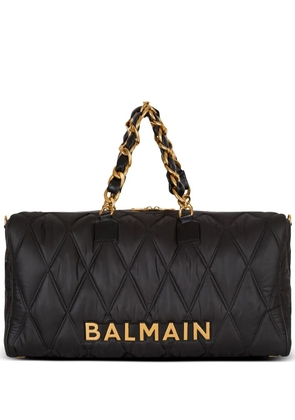 Balmain Voyage bag-grid quilted duffle bag - Black