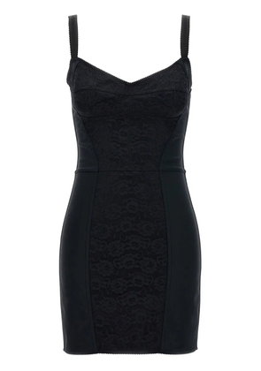 Dolce & Gabbana floral-lace corset slip dress - Black