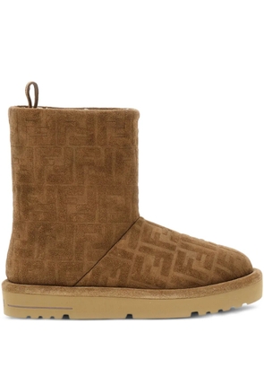 FENDI FF-motif boots - Brown