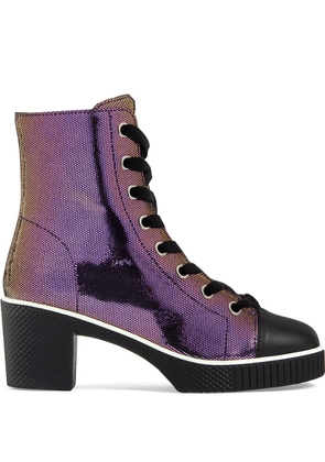 Giuseppe Zanotti Nidir shimmering lace-up boots - Purple