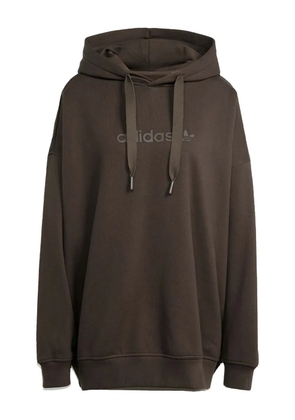 adidas logo long-sleeves cotton hoodie - Brown