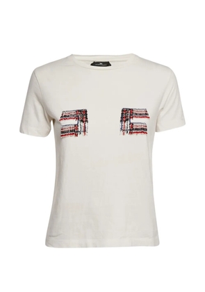 Elisabetta Franchi embroidered crew-neck t-shirt - White