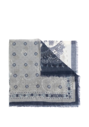 Moschino floral-paisley cashmere scarf - Blue