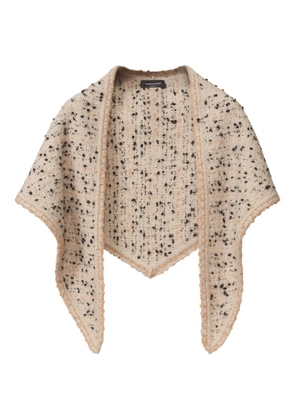Fabiana Filippi tweed-trimmed triangular scarf - Neutrals