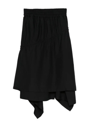 Y-3 twill asymmetrical midi skirt - Black