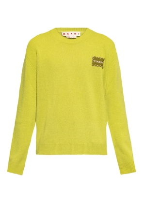 Marni logo-patch sweater - Green