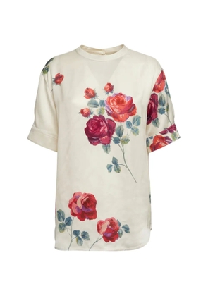 Nº21 floral-print short-sleeve blouse - Neutrals