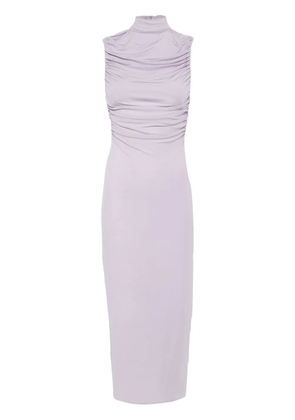 Magda Butrym mock-neck ruched midi dress - Purple