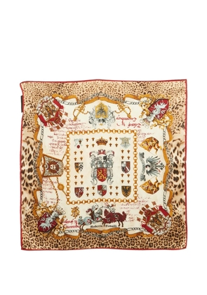 Roberto Cavalli Vintage printed silk scarf - Brown