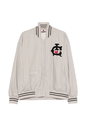 ICECREAM striped appliqué bomber jacket - Grey
