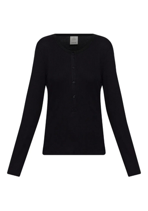 MUNTHE Grace fine-ribbed polo top - Black