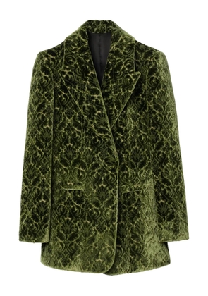 Burberry velvet-effect peak-lapel blazer - Green