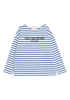 Valentino Garavani Chez-print striped cotton T-shirt - Blue