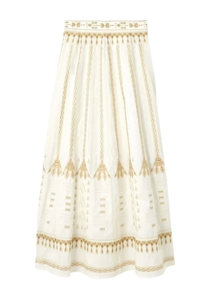Emporio Sirenuse embroidered maxi skirt - White
