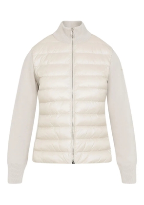 Moncler quilted knit-panel jacket - White