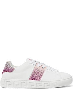 Versace Greca crystal-embellished sneakers - White