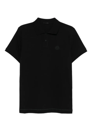Moncler logo-plaque polo shirt - Black
