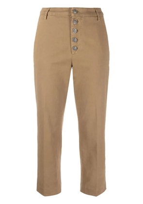 DONDUP straight-leg cropped trousers - Brown